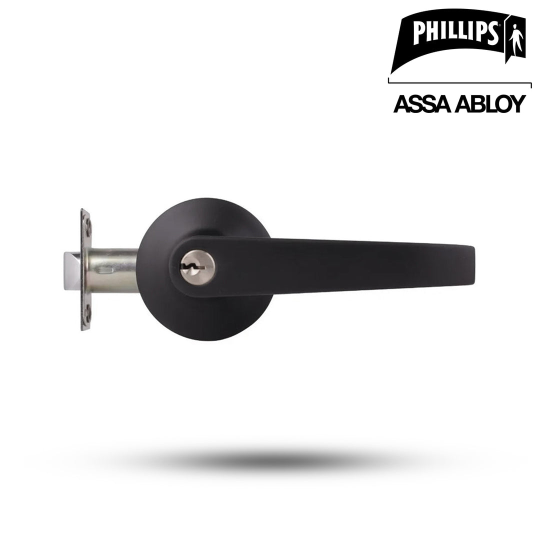 Manija Tubular Tampico Phillips Recámara Negro - Cerradura Interior/Exterior