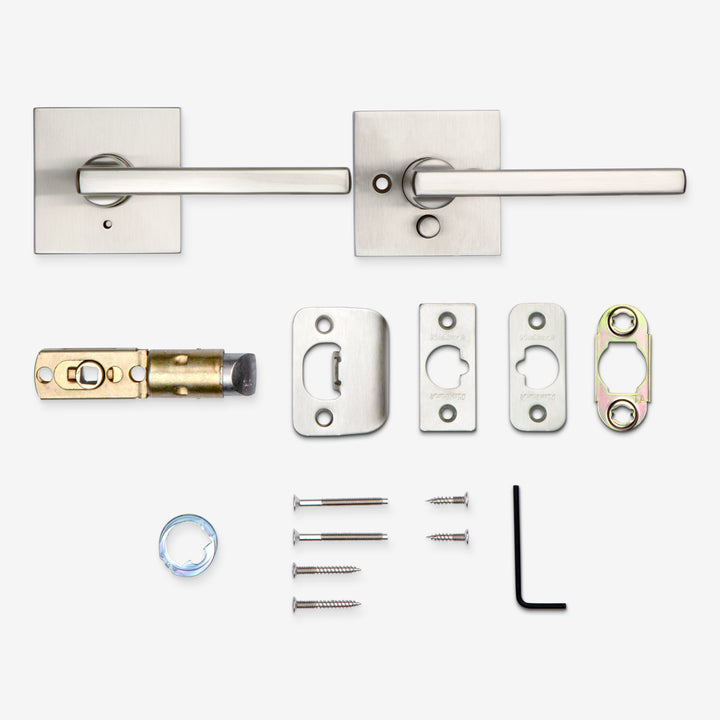 Manija Halifax Kwikset Signature Series para Baño (Privacidad) - Acabado Níquel Satinado