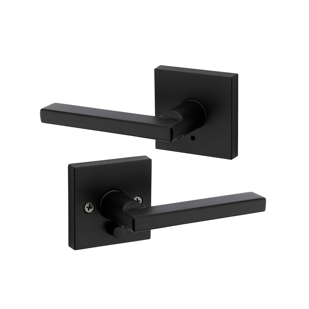 Manija Halifax Kwikset Signature Series para Baño (Privacidad) - Acabado Negro