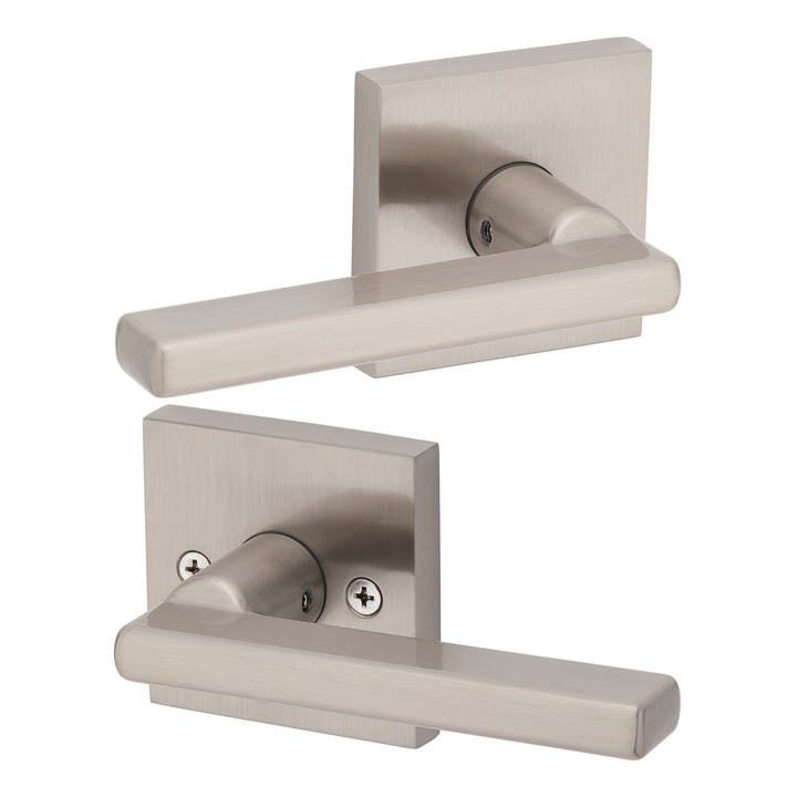Manija Halifax Kwikset Signature Series para Baño (Privacidad) - Acabado Níquel Satinado