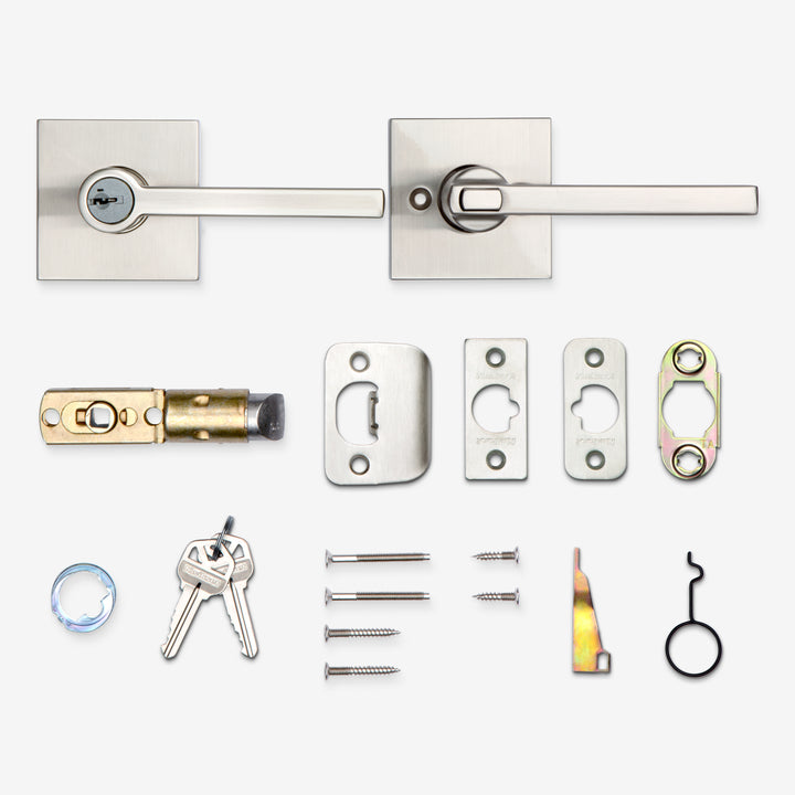 Manija Halifax Kwikset Signature Series para Entrada - Acabado Níquel Satinado