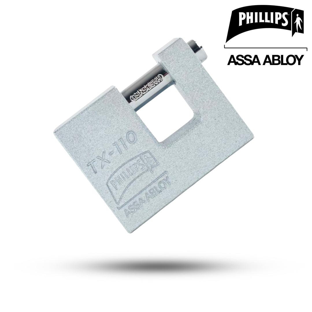 Candado De Hierro Para Cortina Phillips Modelo TX-110 Gris