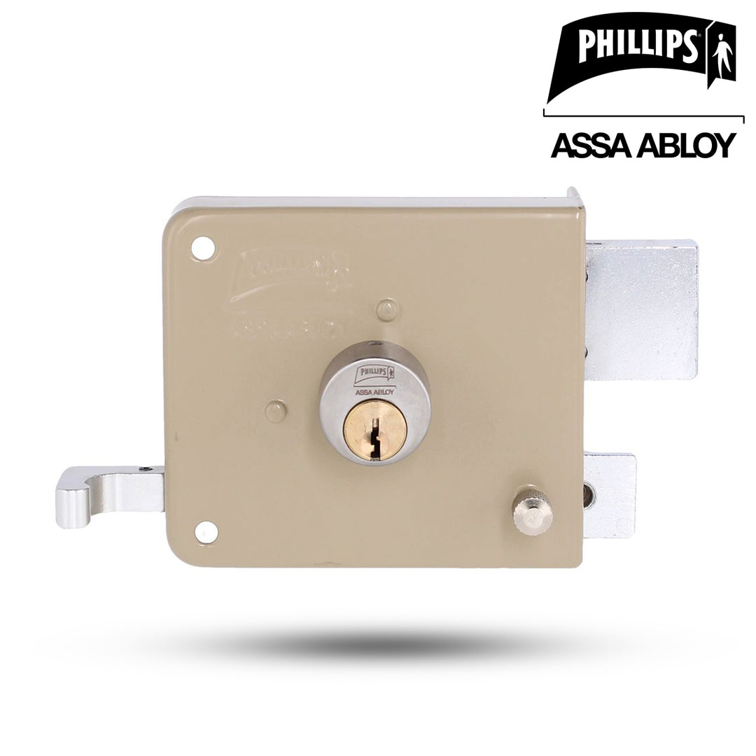 Cerradura Phillips Clásica 175N Derecha Beige Sobreponer