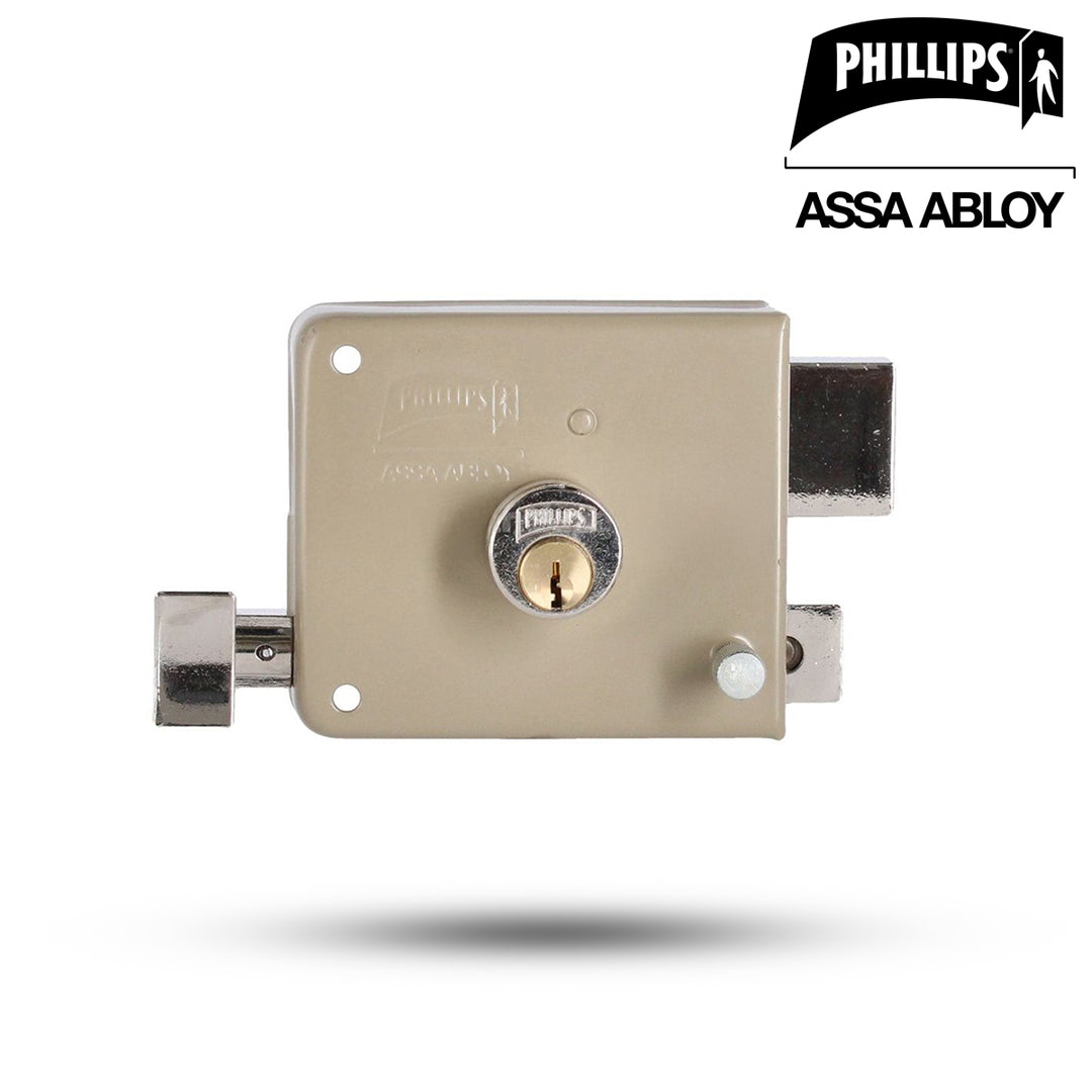 Cerradura Sobreponer 715 Phillips Izquierda Clásica - Seguridad para Puertas 35-60mm