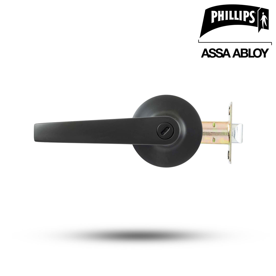 Manija Tampico Phillips Baño Negro - Cerradura Interior Tubular.