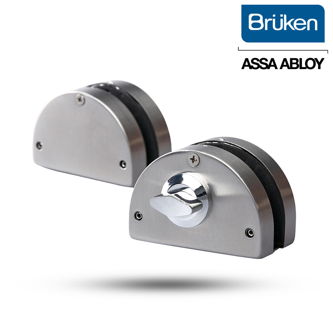 Chapa Brüken para Puerta de Cristal | Acero Inoxidable Satinado