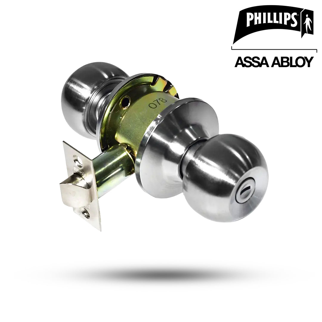 Perilla Gamma Cilíndrica Phillips Para Baño Cromo Mate