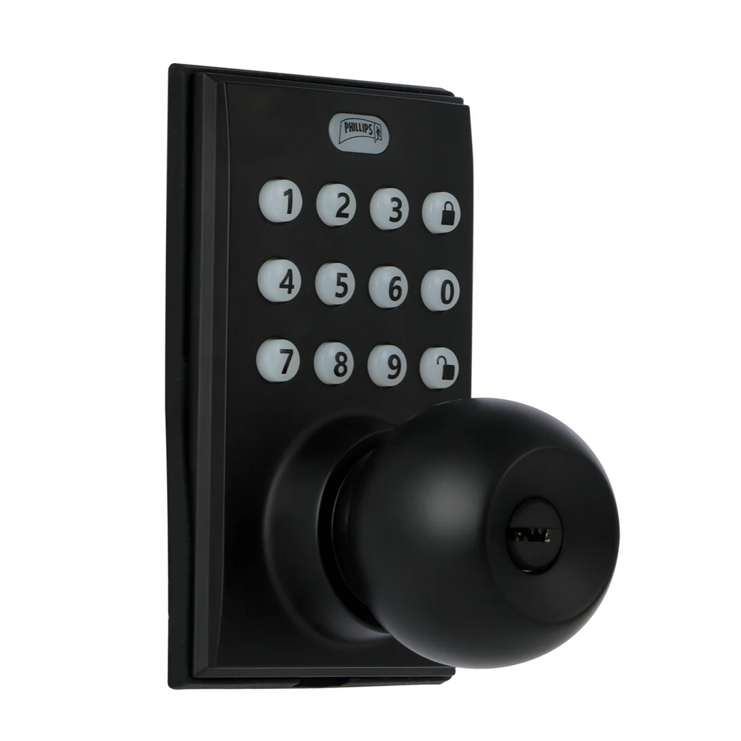 Cerradura digital con perilla phillips pcd275 negro.
