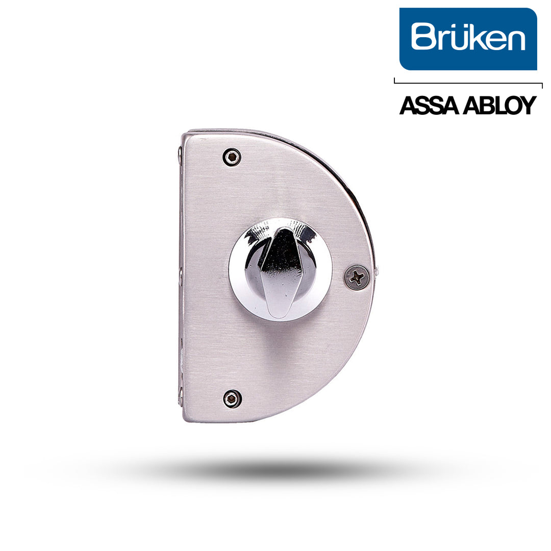 Chapa Brüken BRK571A para Puerta de Vidrio | Acero Inoxidable Satinado