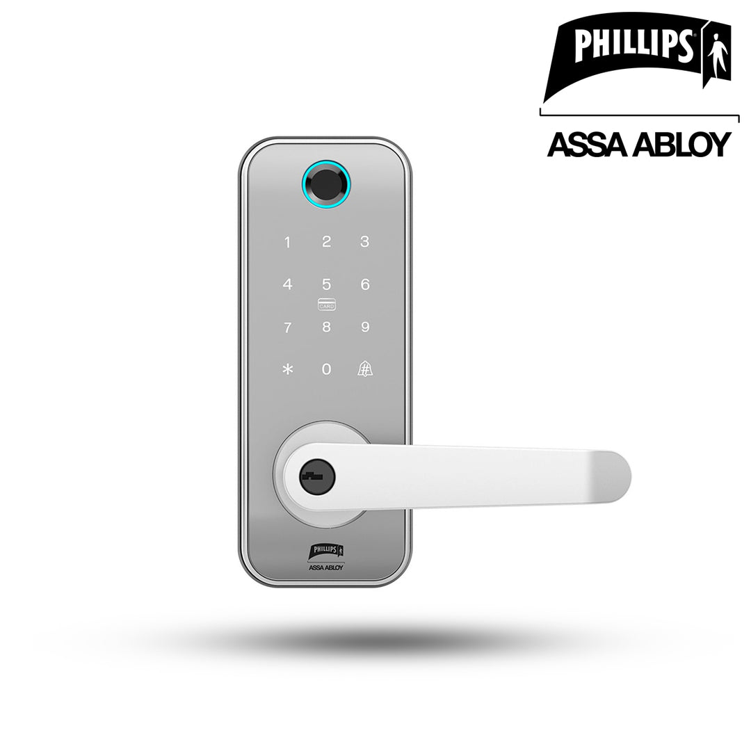 Cerradura Inteligente Aruma Phillips Plata - Huella Digital, Código y Tarjeta.