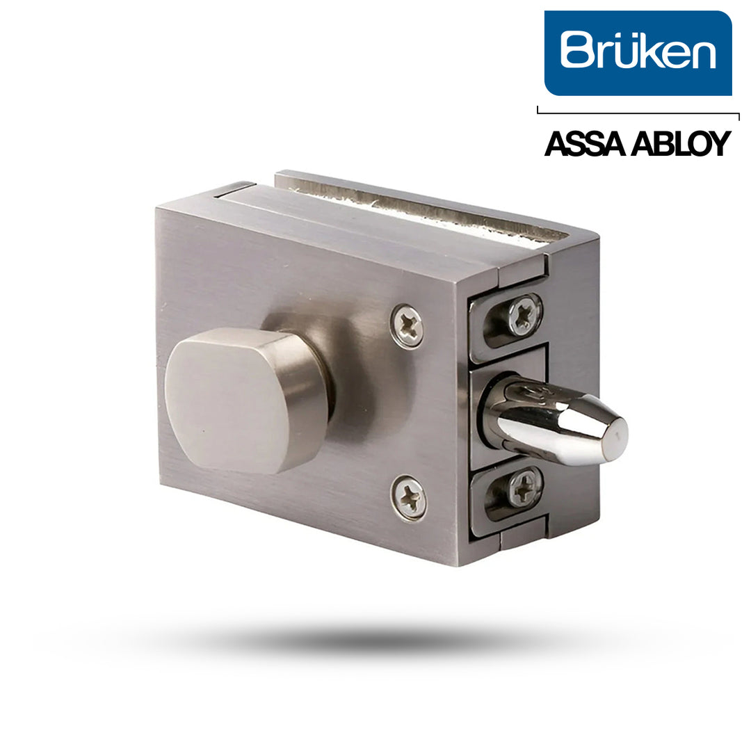 Chapa Brüken BRK504A Acero Inoxidable Níquel Satinado para Puerta de Cristal