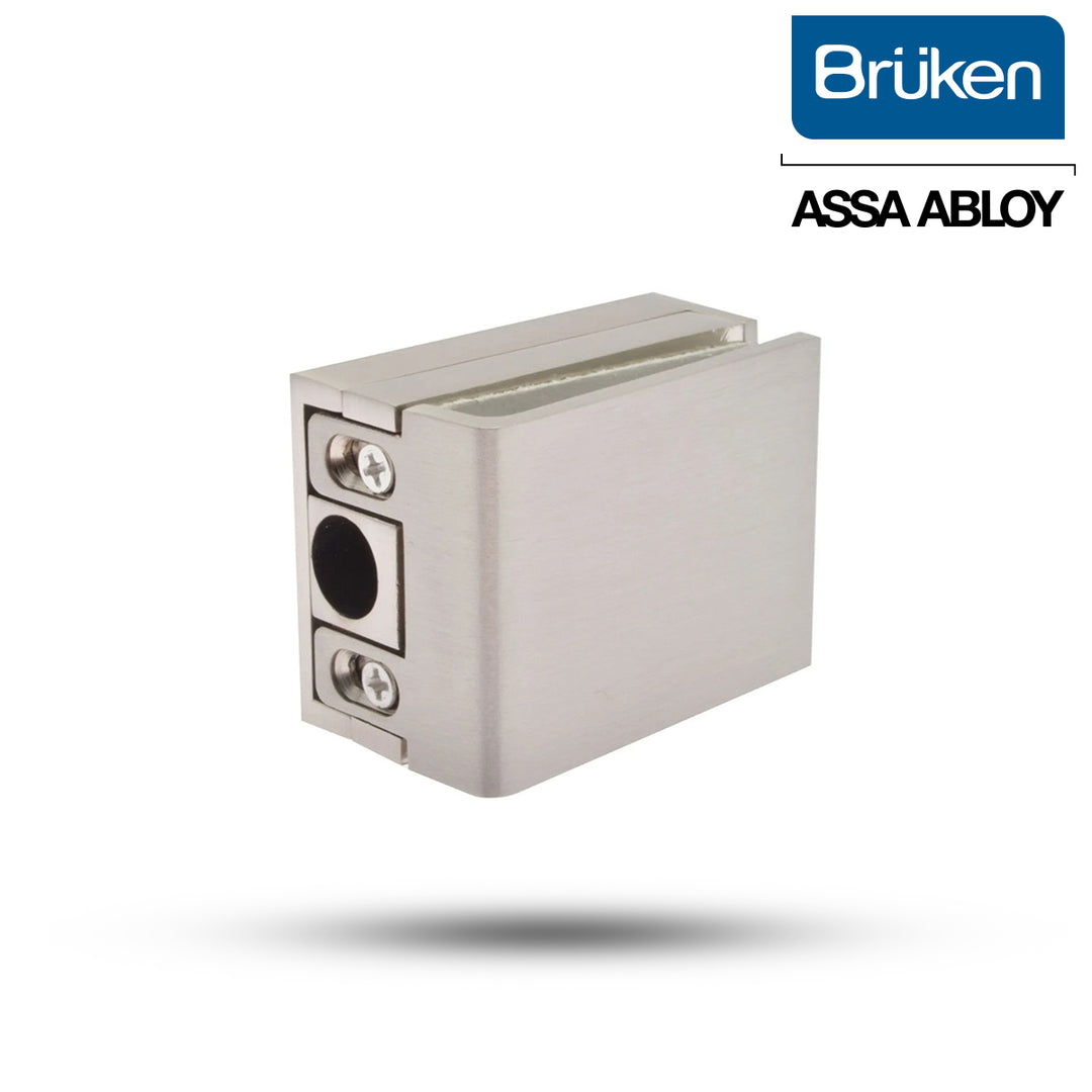 Contra Chapa Brüken Acero Inoxidable para Puerta de Vidrio 8-10 mm | Plata Satinado