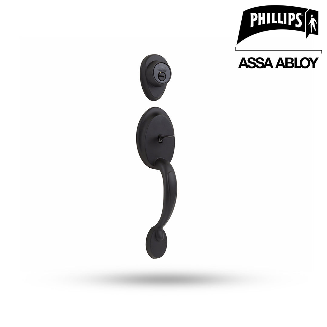 Gatillo Phillips Venecia Alta Seguridad Manija Tampico Llave/Llave Negro Cerrojo Auxiliar
