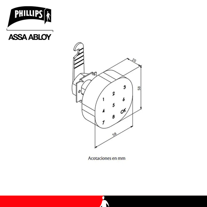 Cerradura Digital para mueble PMD160 Negro.