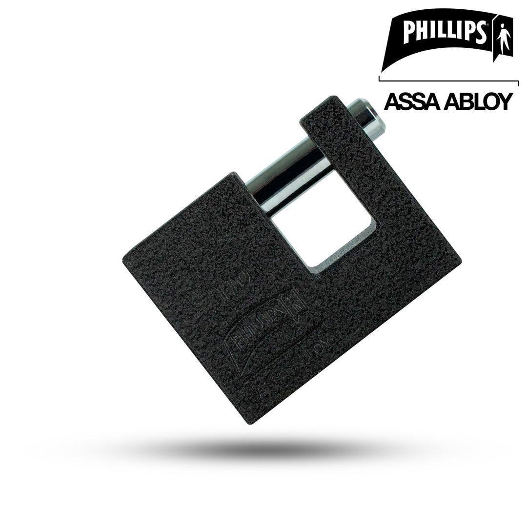 Candado De Hierro Para Cortina Phillips Modelo 110 Negro