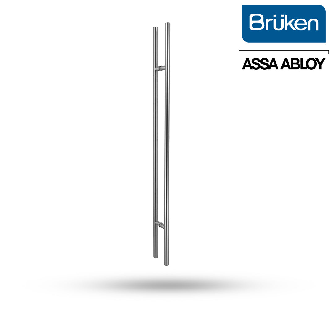 Jaladera para Puerta de Cristal Tipo H 150 cm – Acero Inoxidable Satinado | Brüken
