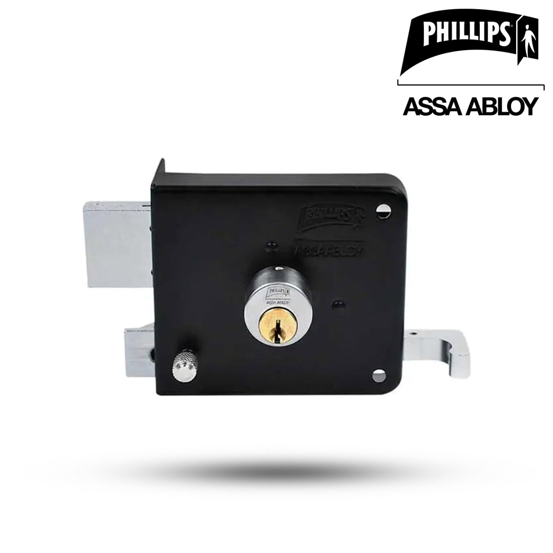 Cerradura Phillips Instafácil 175N Derecha Negra Sobreponer