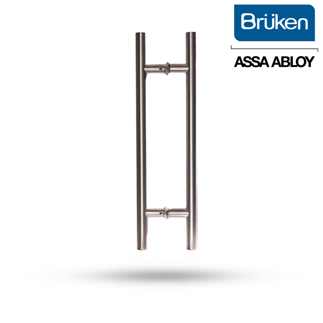 Jaladera para Puerta de Cristal Tipo H Brüken | Acero Inoxidable Satinado 45 cm