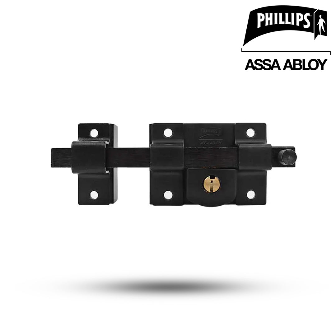 Barra Sobreponer Phillips 800 Libre Izquierda Negra - Cerradura Alta Seguridad