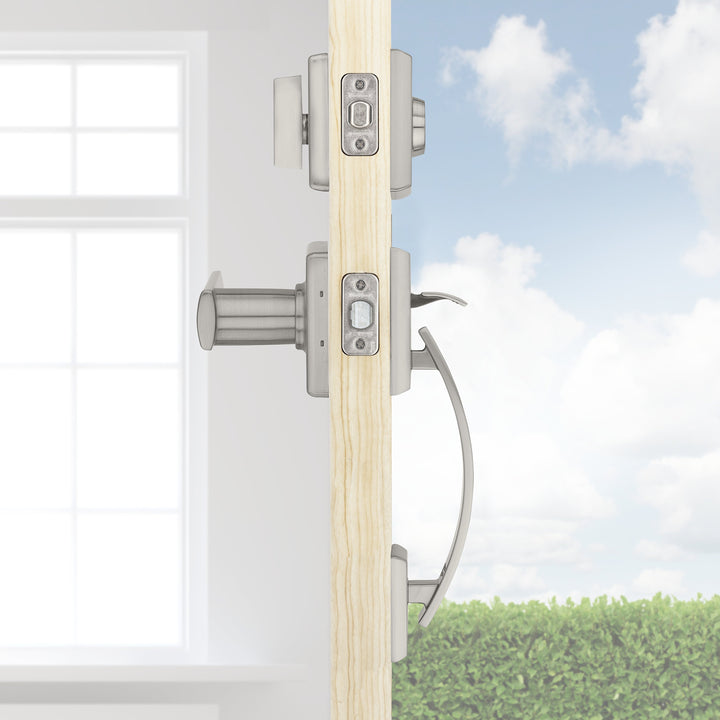 Gatillo Tavaris Kwikset con Llave Mariposa para Puerta de Entrada - Acabado Níquel Satinado