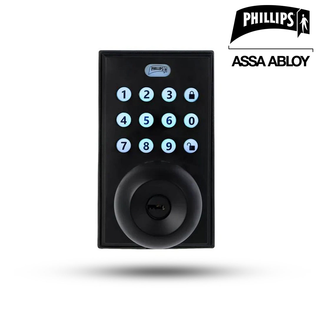 Cerradura digital con perilla phillips pcd275 negro.