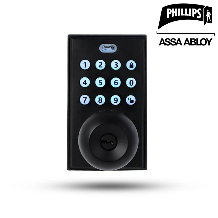 Cerradura digital con perilla phillips pcd275 negro.