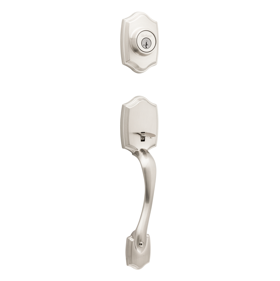 Gatillo Belleview Kwikset con Llave Mariposa para Puerta de Entrada - Acabado Níquel Satinado