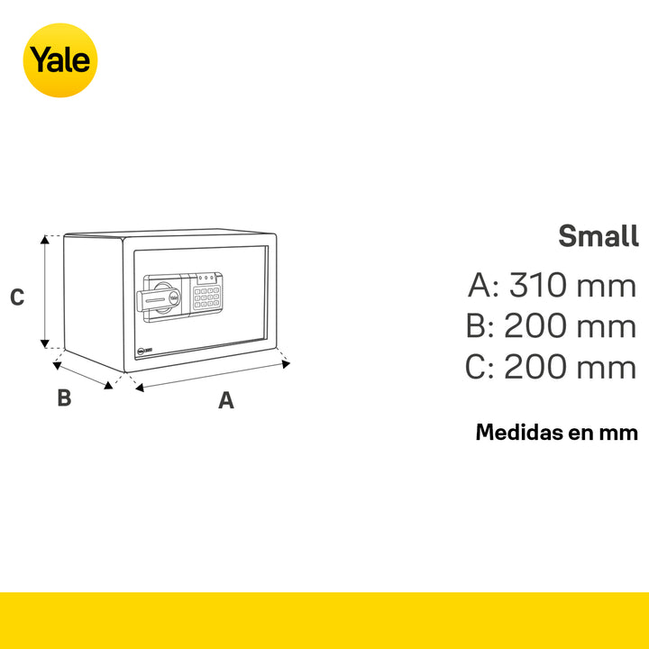 Yale Caja Fuerte de Seguridad Digital Chica 20 x 20 x 31 cm