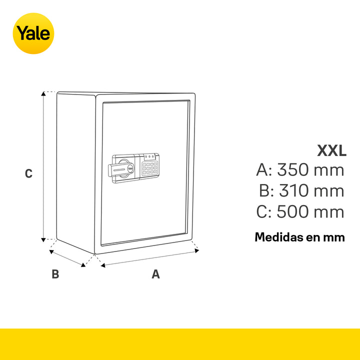 Caja Fuerte Digital XXL Negra | Código Electrónico y Llave de Emergencia