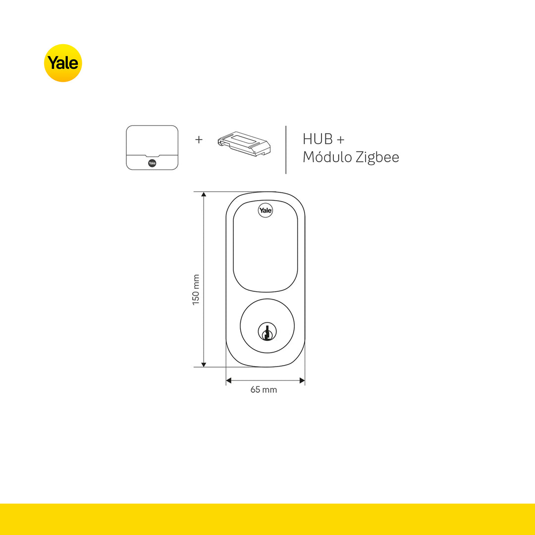 Cerradura Inteligente Yale YRD226 Negro - Con Hub y Módulo Incluido