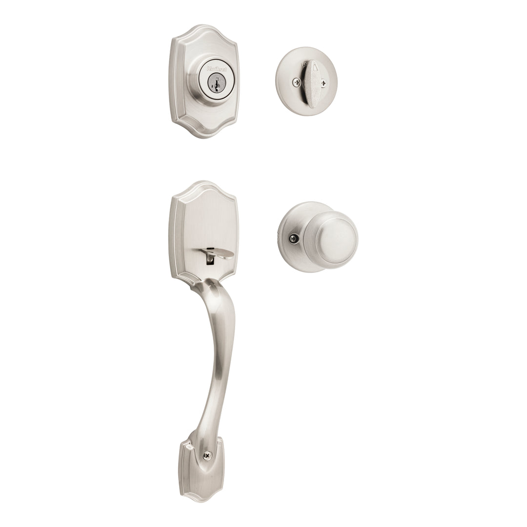 Gatillo Belleview Kwikset con Llave Mariposa para Puerta de Entrada - Acabado Níquel Satinado