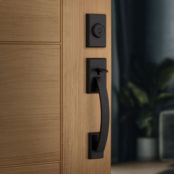 Gatillo Tavaris Kwikset con Llave Mariposa para Puerta de Entrada - Acabado Negro