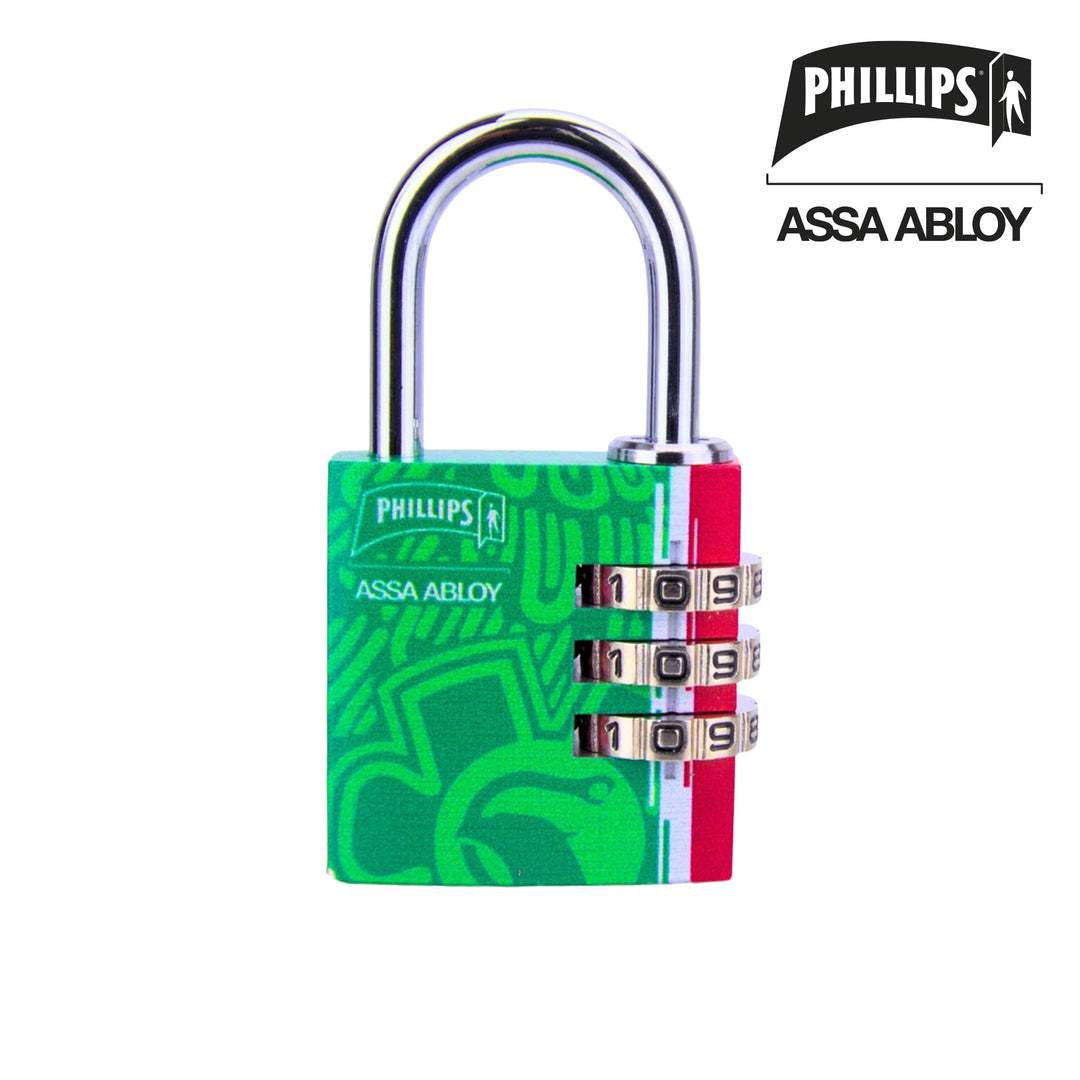 Candado de Diales Tricolor Phillips con Combinación de 3 Dígitos