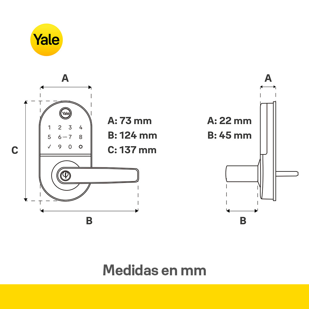 Cerradura Inteligente Yale Compact con Manija - Biométrica WiFi
