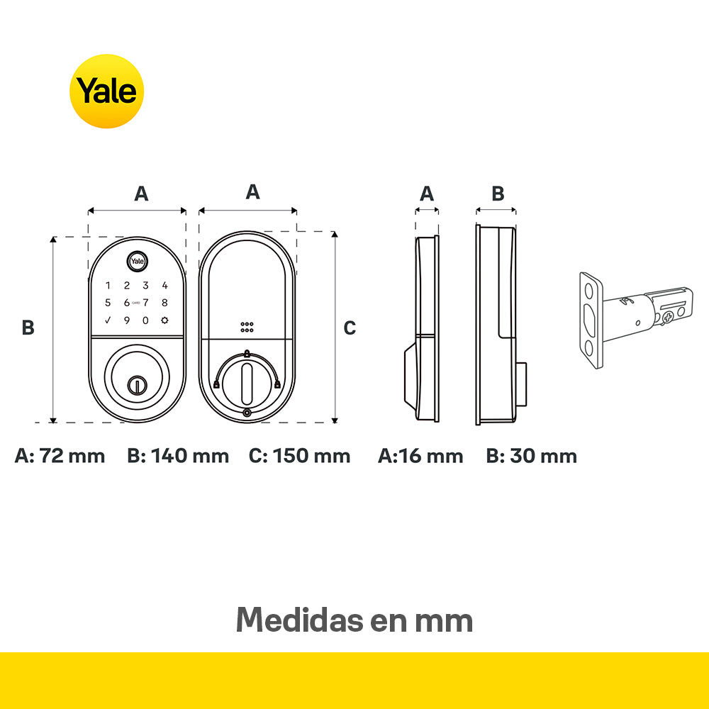 Cerradura Inteligente Yale Compact Cerrojo - Biométrica Wi fi