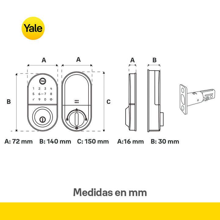 Cerradura Inteligente Yale Compact Cerrojo - Biométrica Wi fi