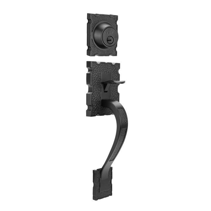 Yale Cerradura Gatillo San Cristóbal Comitán Negro | Llave-Llave | Cerrojo Antisegueta 1" | Cilindro Latón 5 Pernos