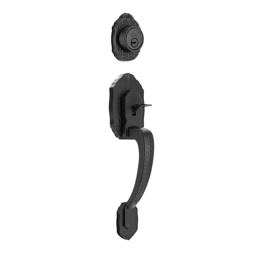 Yale Cerradura Gatillo San Cristóbal Suchiate Negro | Llave-Llave | Cerrojo Antisegueta 1" | Cilindro Latón 5 Pernos