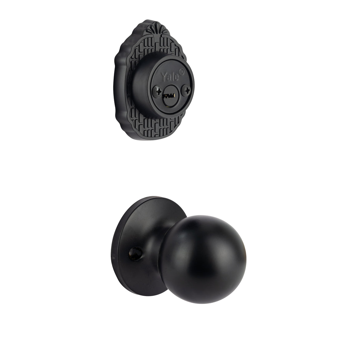 Yale Cerradura Gatillo San Cristóbal Suchiate Negro | Llave-Llave | Cerrojo Antisegueta 1" | Cilindro Latón 5 Pernos