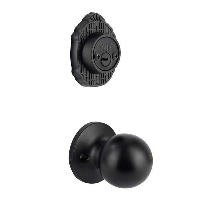 Yale Cerradura Gatillo San Cristóbal Suchiate Negro | Llave-Llave | Cerrojo Antisegueta 1" | Cilindro Latón 5 Pernos