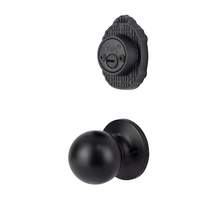 Yale Cerradura Gatillo San Cristóbal Suchiate Negro | Llave-Llave | Cerrojo Antisegueta 1" | Cilindro Latón 5 Pernos