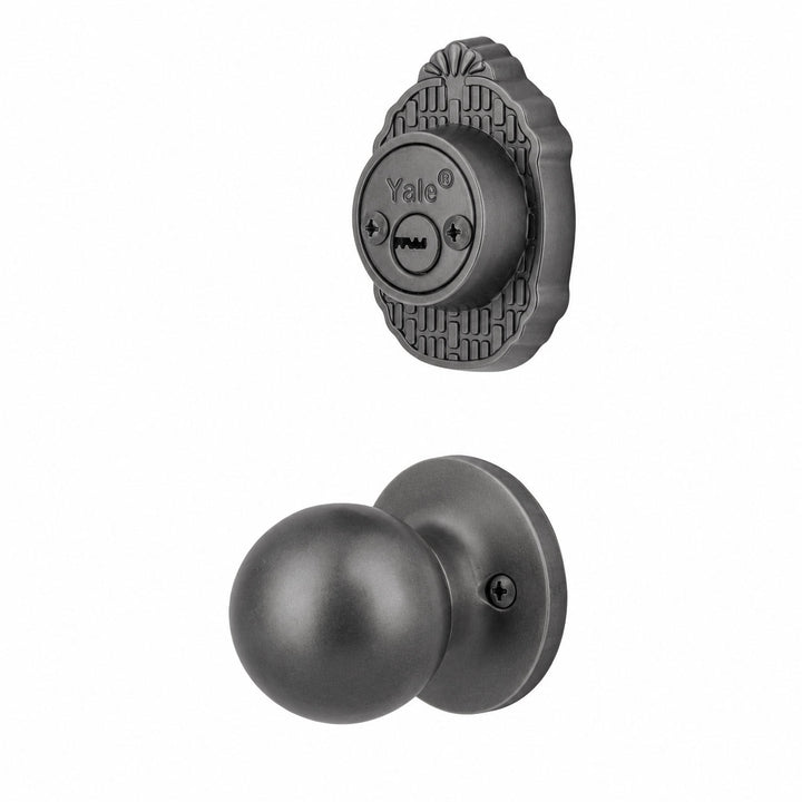 Yale Cerradura Gatillo San Cristóbal Suchiate GunMetal | Llave-Llave | Cerrojo Antisegueta 1" | Cilindro Latón 5 Pernos |