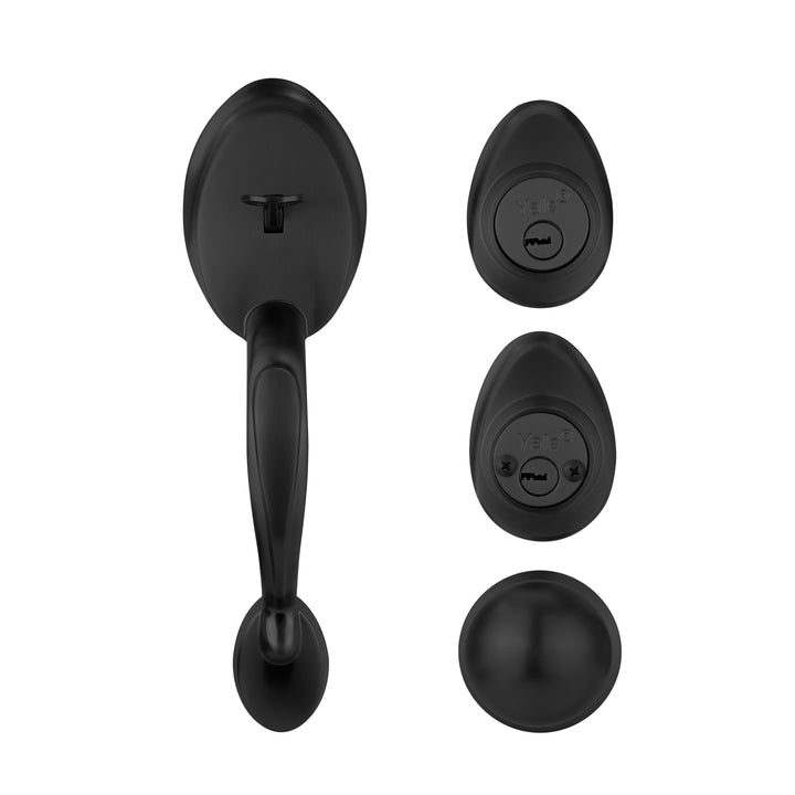 Yale Cerradura Gatillo San Cristóbal Tuxtla Negro | Llave-Llave | Cerrojo Antisegueta 1" | Cilindro Latón 5 Pernos