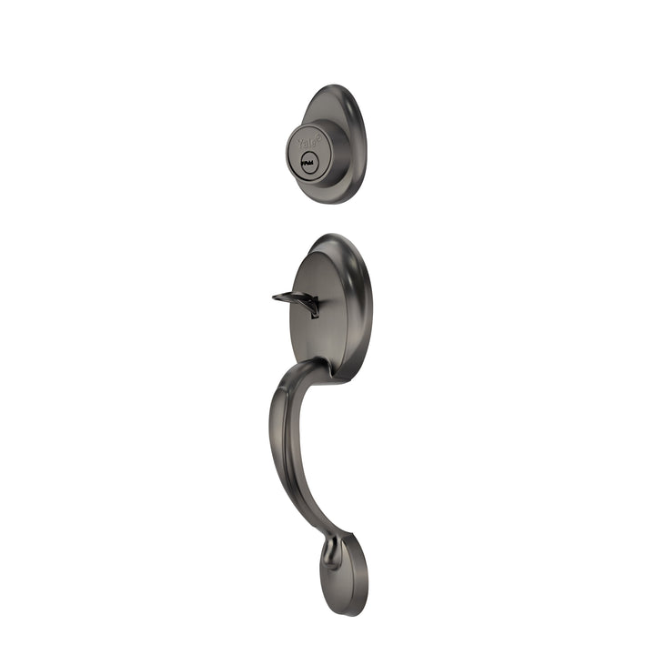 Yale Cerradura Gatillo San Cristóbal Tuxtla GunMetal | Llave-Llave | Cerrojo Antisegueta 1" | Cilindro Latón 5 Pernos