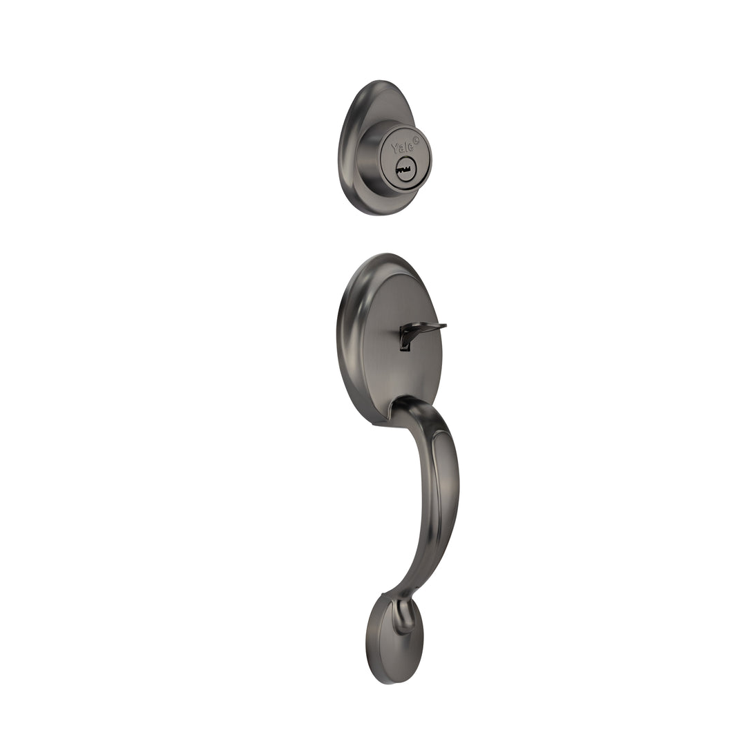 Yale Cerradura Gatillo San Cristóbal Tuxtla GunMetal | Llave-Llave | Cerrojo Antisegueta 1" | Cilindro Latón 5 Pernos