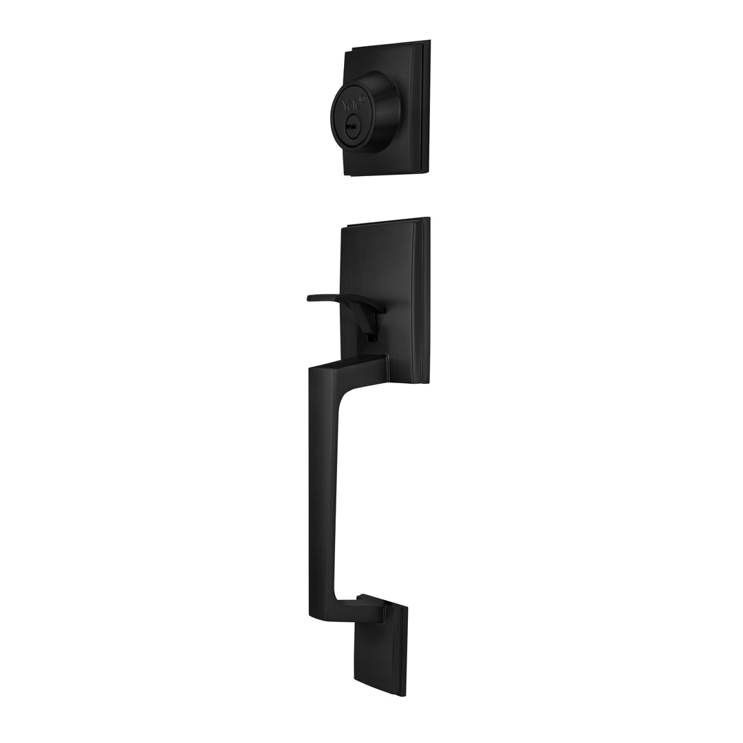 Yale Cerradura Gatillo San Cristóbal Mitla Negro | Llave-Llave | Cerrojo Antisegueta 1" | Cilindro Latón 5 Pernos