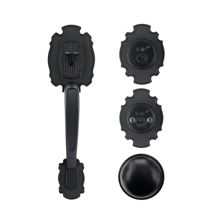 Yale Cerradura Gatillo San Cristóbal Tapachula Negro | Llave-Llave | Cerrojo Antisegueta 1" | Cilindro Latón 5 Pernos