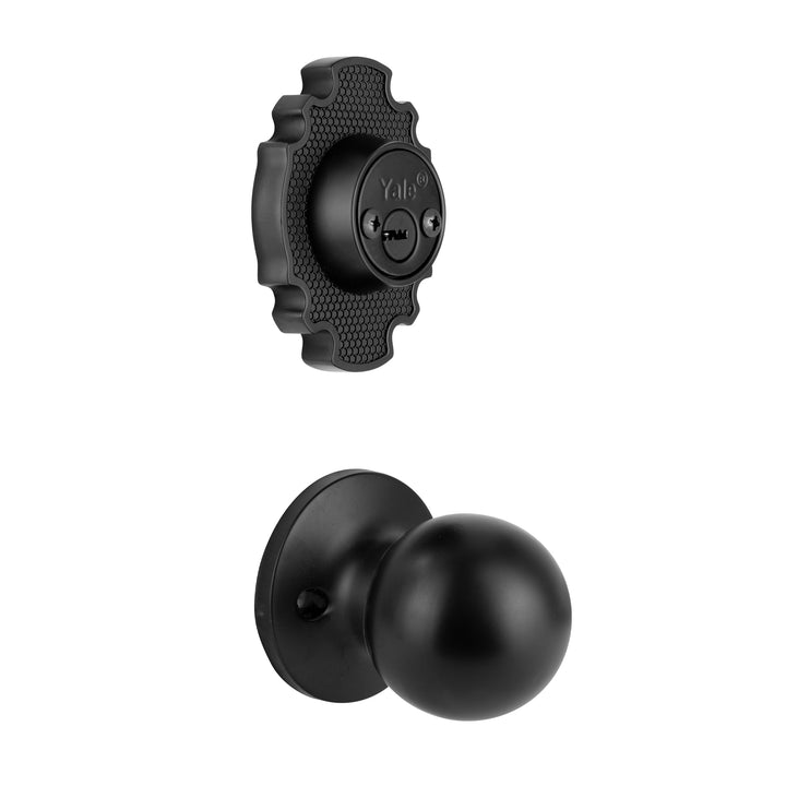 Yale Cerradura Gatillo San Cristóbal Tapachula Negro | Llave-Llave | Cerrojo Antisegueta 1" | Cilindro Latón 5 Pernos