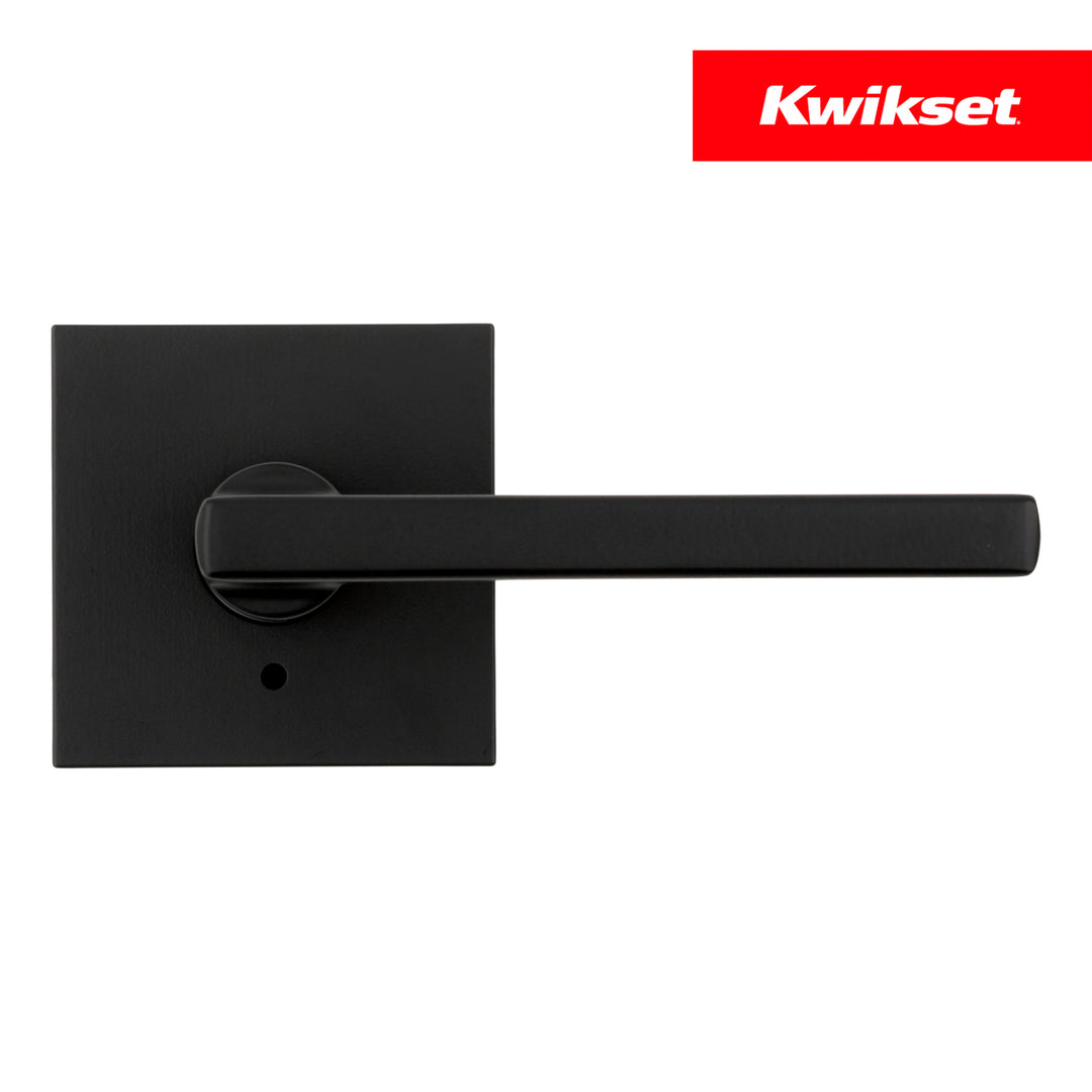 Manija Halifax Kwikset Signature Series para Baño (Privacidad) - Acabado Negro