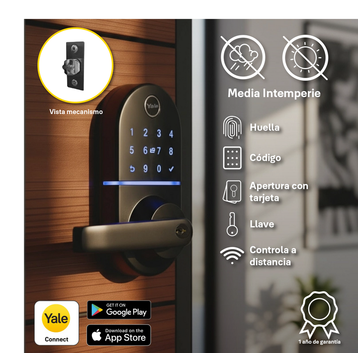 Cerradura Inteligente Yale Compact con Manija - Biométrica WiFi